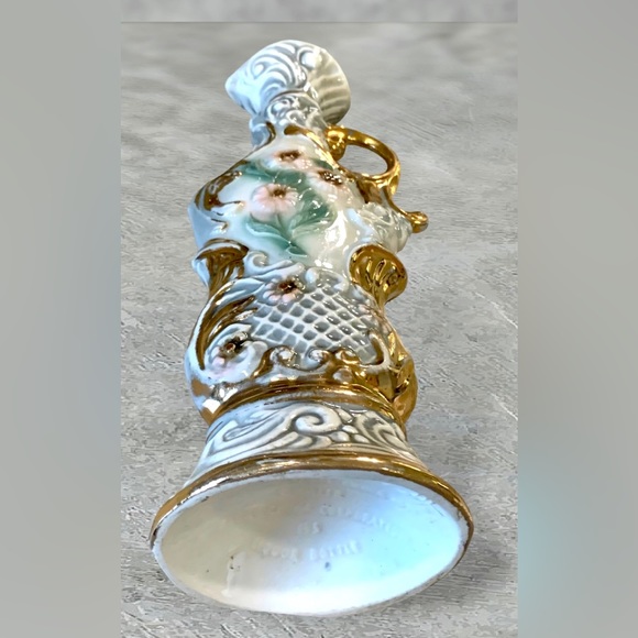 Vintage Jim Beam Collectible Decanter Ceramic Floral Gold, Pink, Green & White - Picture 9 of 16